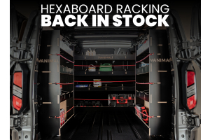 Black phenolic van racking is back in stock