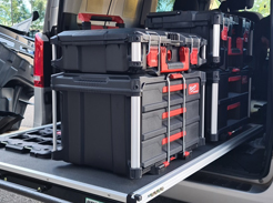 Storage boxes and tool boxes to fit in commercial and non-commercial vans