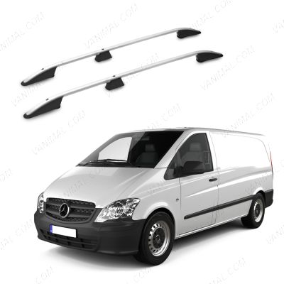 Mercedes Vito W639 W447 2003 SWB Silver Alloy Roof Rails