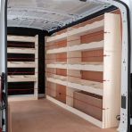 Nissan Interstar 2025 premium plywood racking with bulkhead and driver‑side units