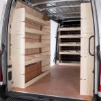 Renault Master 2010-2024 MWB L2 Double Rear and Full-Width Bulkhead Ply Racking (Triple Pack) - NS Side View