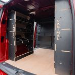 NS rear van view of the Proace City Long Triple Hexaboard Van Racking System