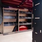 Side van angle view of the Proace City Long Triple Hexaboard Van Racking System