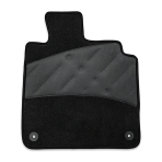 Finish of the VW Caddy 2004-2021 Velour Carpet Front Floor Mat (Welded Diamond Heel Pad – 2 Piece, Black)