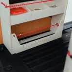 Close-up view of the NS rack bottom storage area 