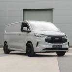 Front van driver side angle view of the VW Transporter T7 2025- Set of 2 Adhesive Wind Deflectors