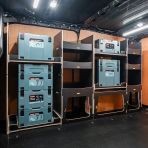 Side van angle view of the Fiat Scudo 2022+ L1 Makita Makpac Toolbox Compatible Van Racking (Full OS) displayed with Makita Makpac toolboxes