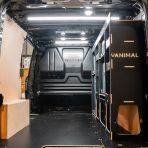 Rear van view of the Fiat Scudo 2022+ L1 Makita Makpac Toolbox Compatible Van Racking (Full OS) displayed with Makita Makpac toolboxes and top trays