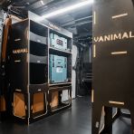 NS rear van view of the Fiat Scudo 2022+ L1 Makita Makpac Toolbox Compatible Van Racking (x2 Rears) displayed with Makita Makpac toolboxes and top trays