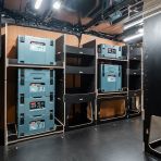 Side van view of the Citroen Dispatch 2016+ L1 Makita Makpac Toolbox Compatible Van Racking (x3 V2) displayed with Makita Makpac toolboxes 