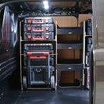 Side van view of the Fiat Scudo 2022+ L1 Milwaukee Packout Trolley Compatible Van Racking (Full OS)
