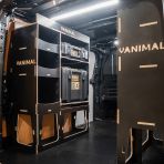 NS rear van view of the Scudo 2022- L1 DeWalt ToughSystem Toolbox Compatible Van Racking (x2 Rears) displayed with DeWalt ToughSystem 2.0 toolboxes and top trays