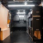Rear van view of the Fiat Scudo 2022+ L2 Makita Makpac Toolbox Compatible Van Racking (Full OS) displayed with Makita Makpac toolboxes