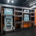 Side van view of the Citroen Dispatch 2016+ L2 Makita Makpac Trolley Compatible Van Racking (Full OS) displayed with Makita Makpac toolboxes and trolley 