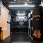 Rear van view of the Fiat Scudo 2022+ L2 Makita Makpac Toolbox Compatible Van Racking - OS Rear displayed with Makita Makpac toolboxes