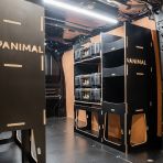 OS rear van view of the Scudo 2022- L2 DeWalt ToughSystem Toolbox Compatible Van Racking (x2 Rears) displayed with DeWalt ToughSystem 2.0 toolboxes