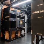 OS rear van view of the Scudo 2022- DeWalt ToughSystem 2.0 Trolley Compatible Van Racking (x3 V2) displayed with Milwaukee toolboxes