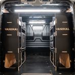 Rear van view of the Citroen Dispatch 2016+ L2 DeWalt TSTAK Toolbox Compatible Van Racking (x2 Rears) displayed with DeWalt TSTAK toolboxes