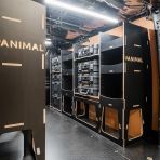 OS rear van view of the Peugeot Expert 2016+ L2 DeWalt TSTAK Toolbox Compatible Van Racking (x3 V2) displayed with DeWalt TSTAK toolboxes 