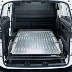 Rear van top angle view of the VW ID Buzz Cargo ProTop Heavy Duty Sliding Deck