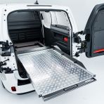 Rear van side angle view of the VW ID Buzz Cargo ProTop Heavy Duty Sliding Deck