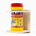 Side angle view of the Ply Hand Wipe Holder for Containers displayed with wipes