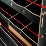 Close-up view of the racking compartments 