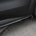 Close-up view of the front section of the Ford Transit Custom 2023- Gloss Black Side Skirts