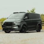 Front side angle view of the Ford Transit Custom 2023- Full Predator Body Kit SWB 