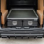 Close-up front view of the VW Transporter T7 2025- ProTop Twin Drawer System with Sliding Tray