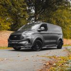 Front side angle view of the Ford Transit Custom 2023- LWB Predator Body Kit 