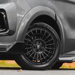 Close-up view of the Transit Custom 2023- LWB Predator Body Kit wheel arches and alloy upgrade