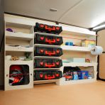 Side van angle view of the Fiat Scudo Driver Side Ulti-Rack Van Racking V2 displayed with Milwaukee toolboxes and equipment