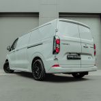 Rear view of the Ford Transit Custom 2023- 18" Predator Iconic Black Alloy Wheel