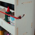 Close-up view of the pre-notched for bungee cords