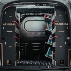 Nissan Townstar 2022 L2 triple van racking with toolbox shelving in black hexaboard finish