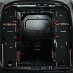 Rear van view of the Transit Courier 2024- Hexaboard NS Rear and XL OS/Driver Side Van Racking (Pair)