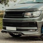 Close-up view of the VW Transporter T6 Black 3pce Lower Grille Set without Radar