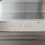 Vanimal branding located on the bottom of racking system