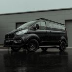 Side angle view of the Ford Transit Custom fitted with 20" Predator Iconic Alloys