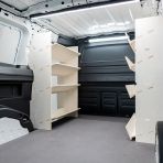 NS side angle view of the Peugeot Partner L2 Double Front NS Toolbox & OS Side Load Van Racking