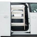 Driver van side view of the Toyota Proace City Long Full Van Racking: Compartments with NS Side Load & OS Shelves