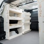 NS side view of the Toyota Proace City Long Full Van Racking: Rear Compartment & Side Load Toolbox Shelves