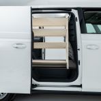 Driver side view of the Toyota Proace City Long OS Van Racking: Rear Compartment & Side Load Toolbox Shelves