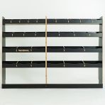 Complete Nissan Interstar 2025 driver side van racking system, rugged black finish