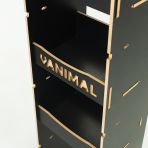 Close-up side angle view of the racking compartments