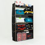 Nissan Interstar 2025 OS front racking with 3 angled shelves and compartment shelf