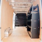 Rear van view of the Nissan Interstar 2025- Hexaboard Rear Ulti-Rack Van Racking V2