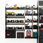 Nissan Interstar 2025 full‑coverage hexaboard racking with toolbox module and continuous middle and rear storage