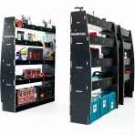 Complete Nissan Interstar 2025 hexaboard racking system with front module, L3 middle infill and NS/OS rear units